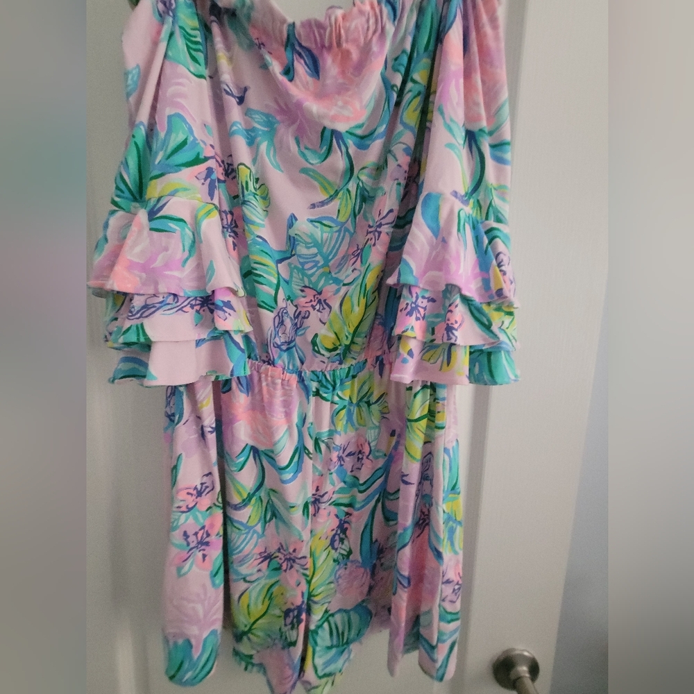 Lilly Pulitzer Calla Short Romper Style Pink Mermaid Under Sea - Picture 6 of 6